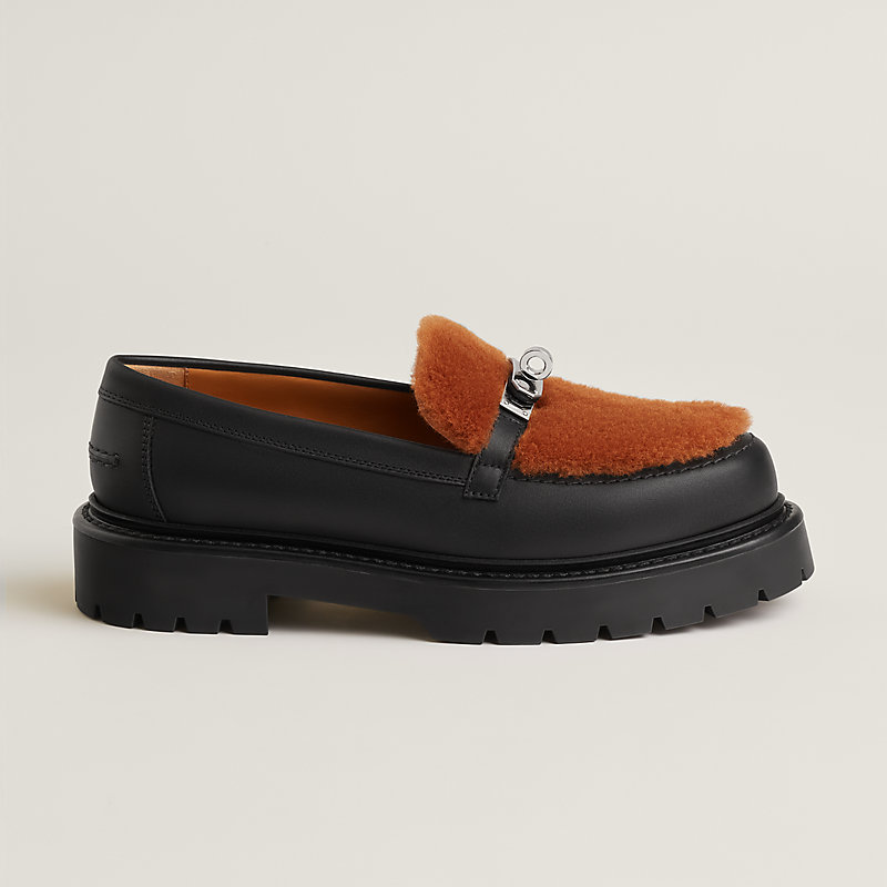 ケリーバックル◇HERMES モカシン ホット Noir / Blanc HERMES エルメス ローファー モカシン ローファー ホット ケリー